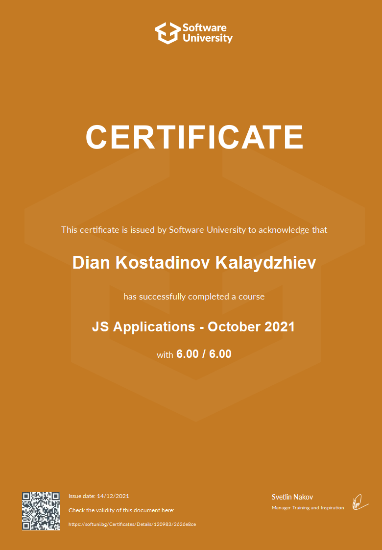 Certificate image