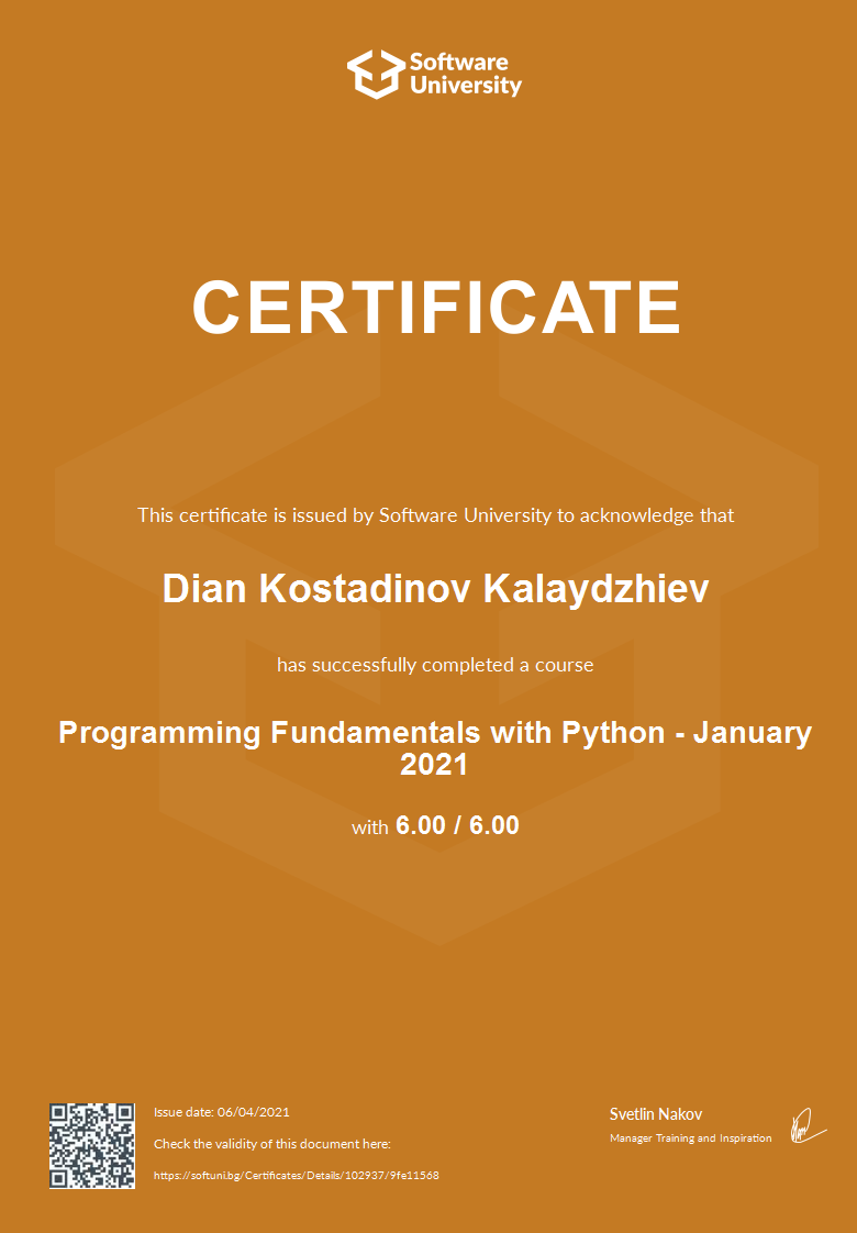 Certificate image
