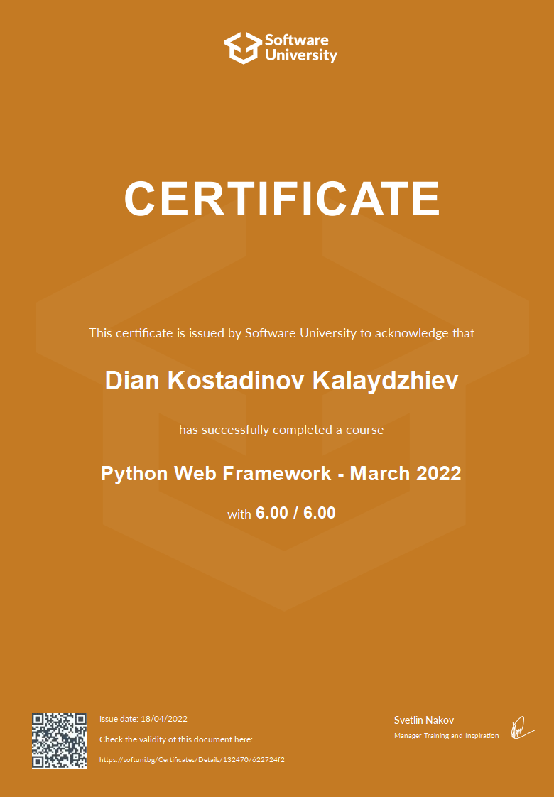 Certificate image